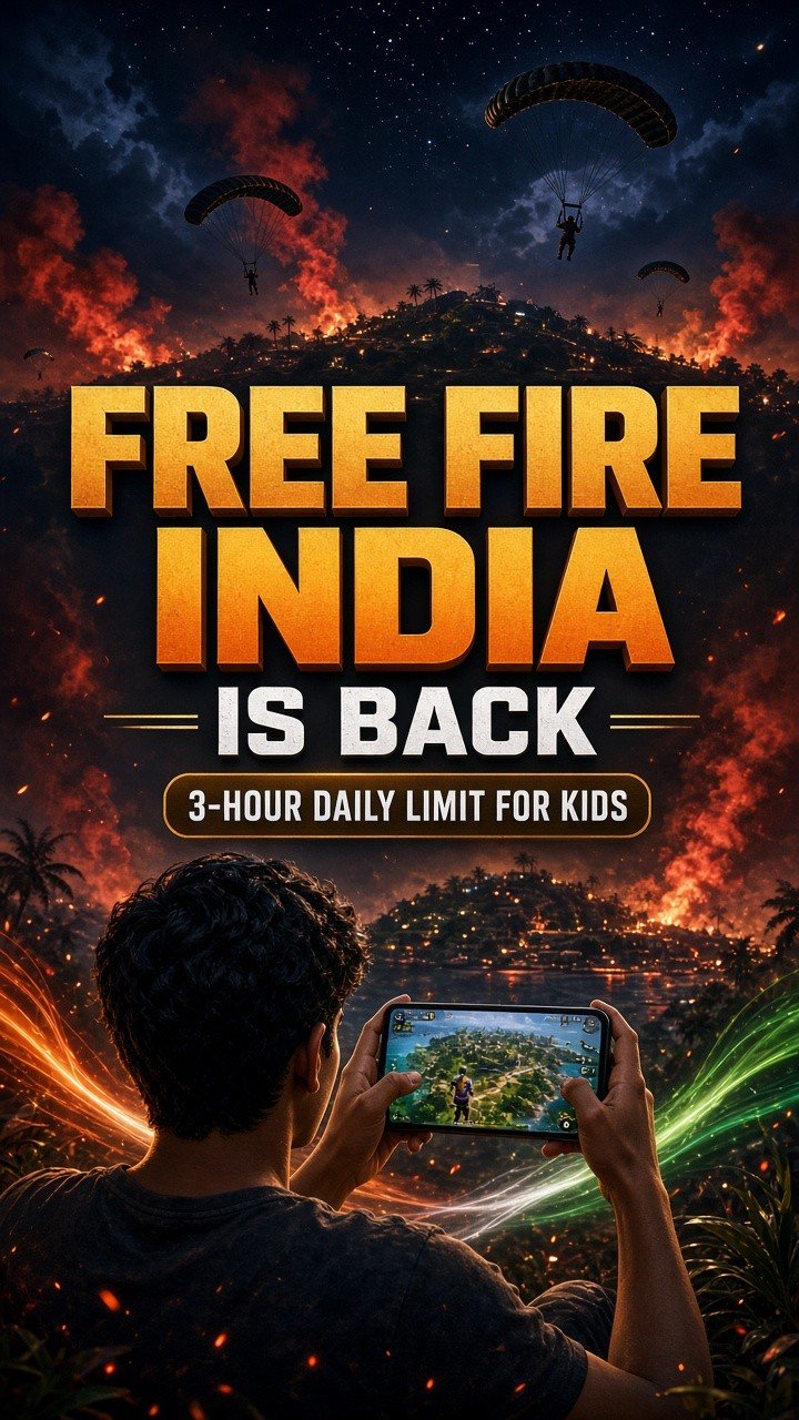 Free Fire India is back: 3-hour daily limit for kids.